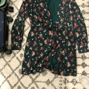 Lost + Wander Teal Wrap Dress